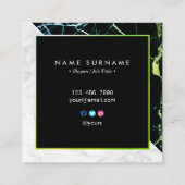 Or vert et carte de visite blanc de carré de (Dos)