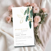OR VERT EUCALYPTUS FOLIAGE FIANÇAILLES INVITATION