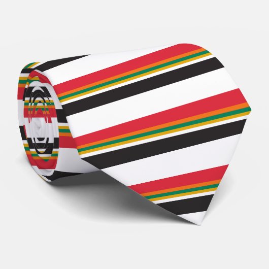 Or vert orange rouge et cravate noire (Roulé)