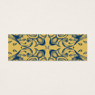 Or victorien vintage et motif bleu de monogramme