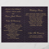 or violet Snowflakes programmes de mariage pliés (Dos)