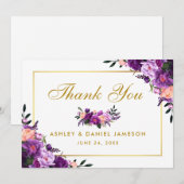 Or violet Ultra violet Mariage Merci Floral (Devant / Derrière)