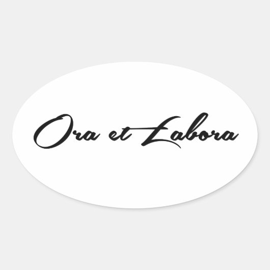 Ora et Labora Ovale Sticker (Voorkant)