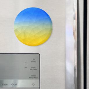 Oraal geel blauw geometrisch maaspatroon magneet