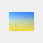 Oraal geel blauw geometrisch maaspatroon post-it® notes (Voorkant)
