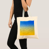 Oraal geel blauw geometrisch maaspatroon tote bag (Voorkant (product))