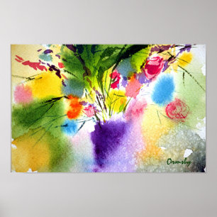 oraal met paarse vase-poster poster