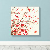 Oraal schilderij, bloesem in de lente canvas afdruk (Insitu (Houten vloer))