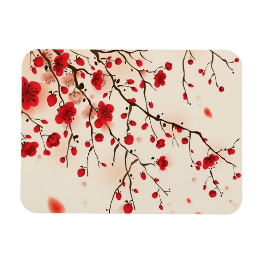 Oraal schilderij, bloesem in de lente magneet (Horizontaal)