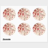 Oraal schilderij, bloesem in de lente ronde sticker (Vel)