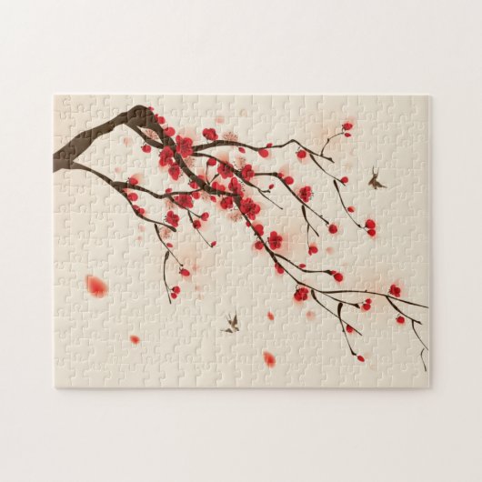 Oraal schilderij, bloesem in het voorjaar 2 legpuzzel (Horizontaal)