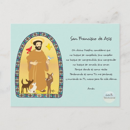 Oración San Francisco de Asís Briefkaart (Voorkant)