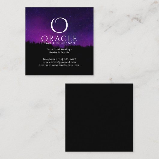 Oracle et cartes de visite psychiques (Devant / Derrière)
