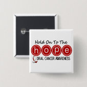 Orale kanker HOPE 5 Vierkante Button 5,1 Cm (Voorkant /achterkant)