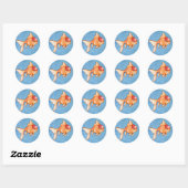 Oranda Goldfish Ronde Sticker (Vel)