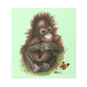 Orang-oetan Baby en Vlinder Notitieblok