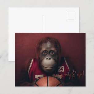 Orang-oetan basketballer briefkaart