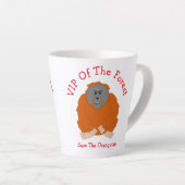 Orang-oetan ontwerp gepersonaliseerd latte mok (Rechterhoek)