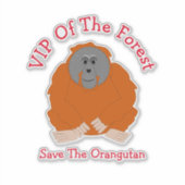 Orang-oetan ontwerp gepersonaliseerd sticker (Voorkant)