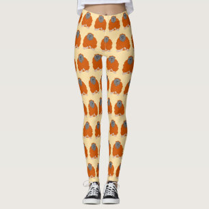 Orang-oetan ontwerp kies achtergrondkleur leggings