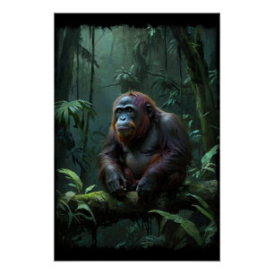 Orang-oetan Ouder in Borneo Oerwoud Perfect Poster