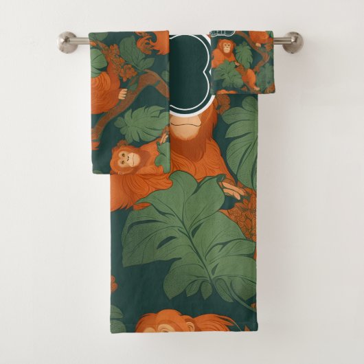 Orang-oetan Retro Kleurrijk Gepersonaliseerd Patro Bad Handdoek (Insitu)
