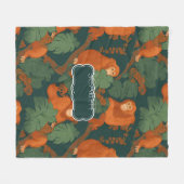 Orang-oetan Retro Kleurrijk Gepersonaliseerd Patro Fleece Deken (Voorkant (Horizontaal))