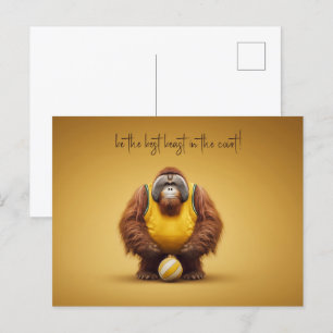 Orang-oetan volleybalspeler briefkaart
