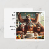 Orang-oetangs vieren, aap afbeelding verjaardag kaart (Voorkant / Achterkant)