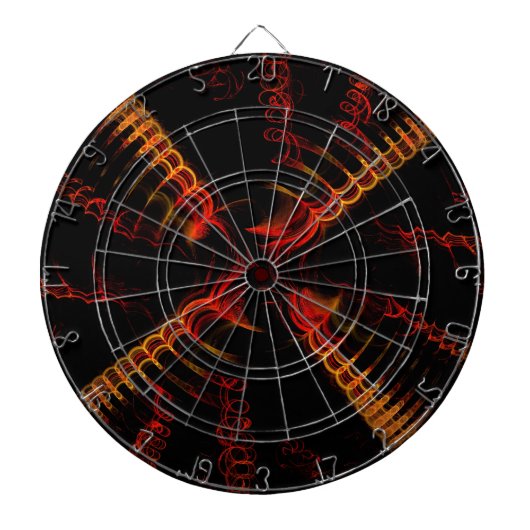 Orang rouge noir Abstrait spirale Cible de flechet (Devant)
