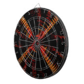 Orang rouge noir Abstrait spirale Cible de flechet (Devant droit)
