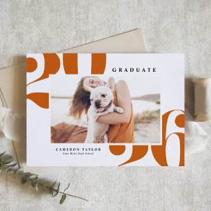 Orange 2026 Typographie Gras Photo Invitation de D