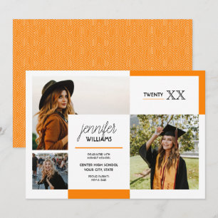 Orange 3 Faire-part de graduation photo