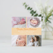 Orange 4 Photos - Faire-part de naissance (Debout devant)