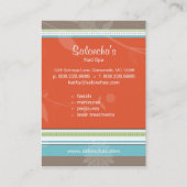 Orange à la mode de carte de visite de salon de (Dos)