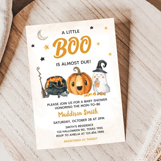 Orange A Little Boo Invitation Baby shower
