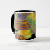 Orange Abstract Design Monogramme Mug (Devant gauche)
