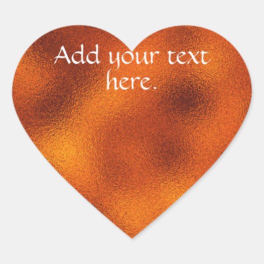 Orange Ajoutez votre propre Sticker Coeur Texte (Devant)