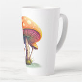 Orange Amanita Muscaria Latte Mug (Angle droit)