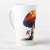 Orange Amanita Muscaria Latte Mug (Angle gauche)