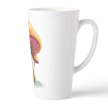 Orange Amanita Muscaria Latte Mug