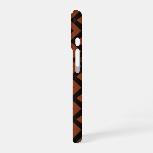 Orange and Brown Zigzag Pattern iPhone 16 Hoesje (Linkerkant)