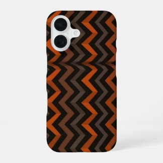 Orange and Brown Zigzag Pattern iPhone 16 Hoesje