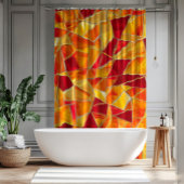 Orange and gold Stained Glass Mosaic Pattern Douchegordijn