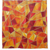 Orange and gold Stained Glass Mosaic Pattern Douchegordijn (Voorkant)