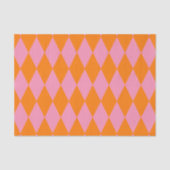 Orange and Pink Harlequin Checkered Design Tissuepapier (Voorkant)