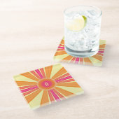 Orange and Pink Sunshine Glazen Onderzetter (Schuin)