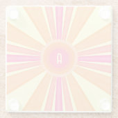 Orange and Pink Sunshine Glazen Onderzetter (Achterkant)