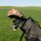 Orange and Pink Tulip Flowers Personalized Golfheadcover (Insitu)