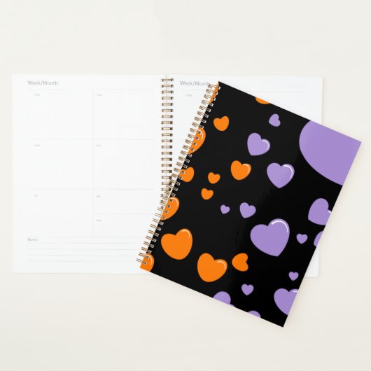 orange and purple hearts polka dots (Devant avec enveloppe)